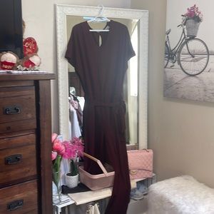 Burgundy jumpsuit
